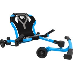 Blauer EzyRoller Drifter X Kinderscooter frontal mit Fußlenkung und Schlängelantrieb