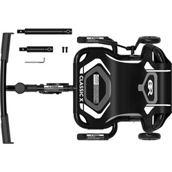 EzyRoller Classic X schwarz Draufsicht verdeutlicht die klare Linienführung des Dreiradscooters in Schwarz