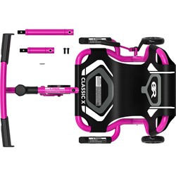 EzyRoller Classic X pink Draufsicht hebt die kompakte und spielorientierte Bauweise hervor