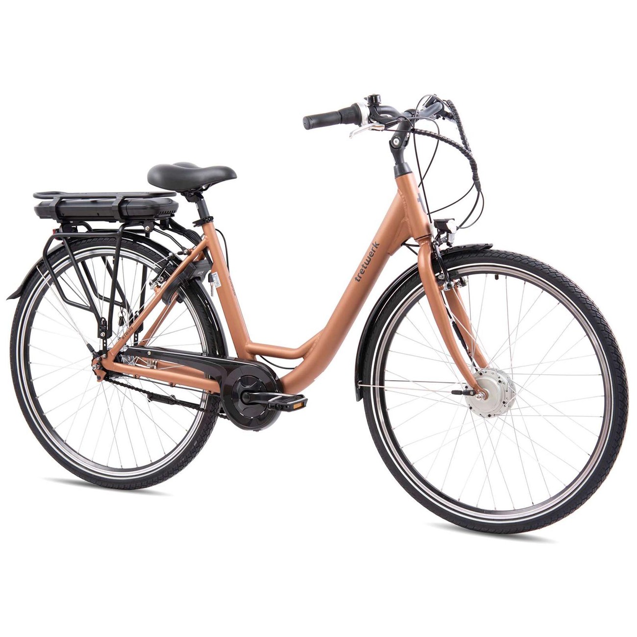 Tretwerk Cloud E Bike Damen 28 Zoll Elektrofahrrad 155 - 175 cm retro Damenfahrrad mit Nabenschaltung und Tiefeinsteiger 468 Wh