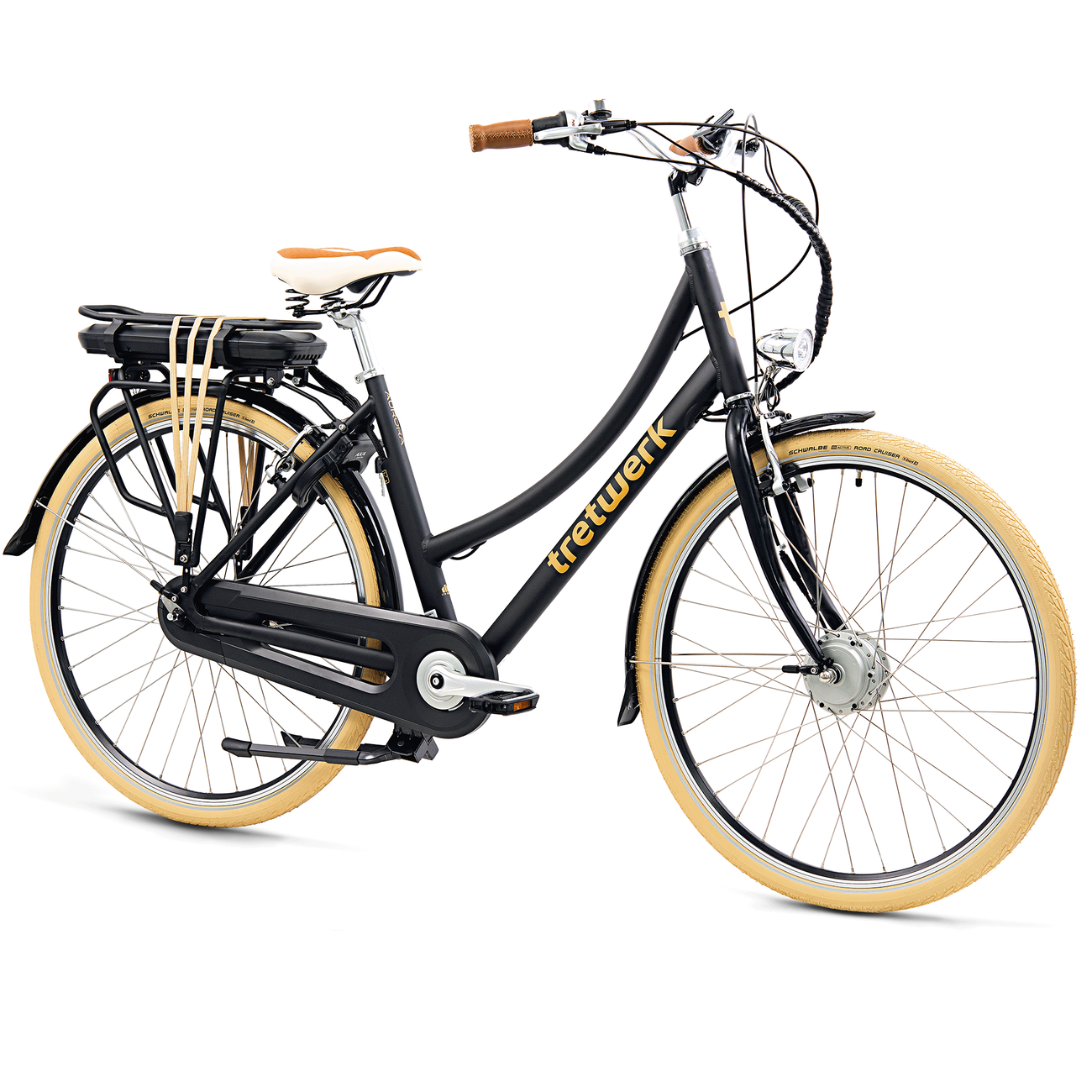 Tretwerk Aurora E Bike Damen 28 Zoll Elektrofahrrad 165 - 185 cm retro Hollandrad E Damenfahrrad mit Nabenschaltung und Rücktritt
