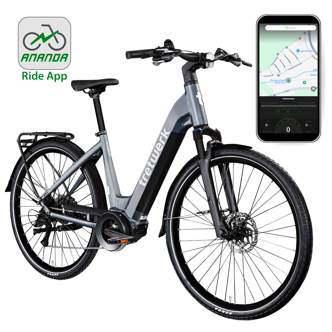 Tretwerk Amber E Bike Damen 28 Zoll Elektrofahrrad 155 - 185 cm Hollandrad Tiefeinsteiger mit 8 Gang Schaltung