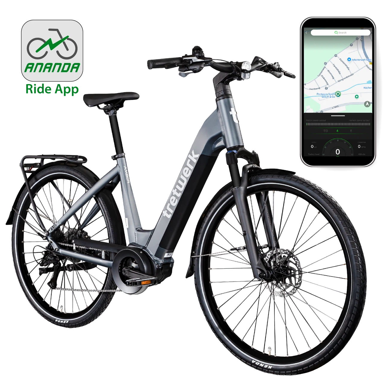 Tretwerk Amber E Bike Damenfahrrad grau