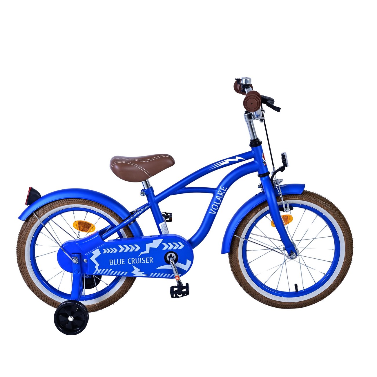 Volare Blue Cruiser Kinderfahrrad 16 Zoll Mädchen Jungen Größe 105 - 120 cm ab 4 Jahre Fahrrad leicht
