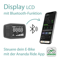 Verbinde dein Smartphone via Bluetooth mit dem LC Fahrrad Display und nutze umfangreiche weitere Funktionen mit der Ride App.