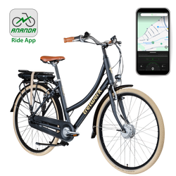Tretwerk Aurora schwarz Mit der Ananda Ride App kannst du viele weitere E Bike Funktionen nutzen, Daten abrufen, Touren planen und navigieren.