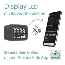 Tretwerk Aurora schwarz Verbinde das Fahrrad Display via Bluetooth mit deinem Smartphone, um per App auf erweiterte Funktionen zuzugreifen.