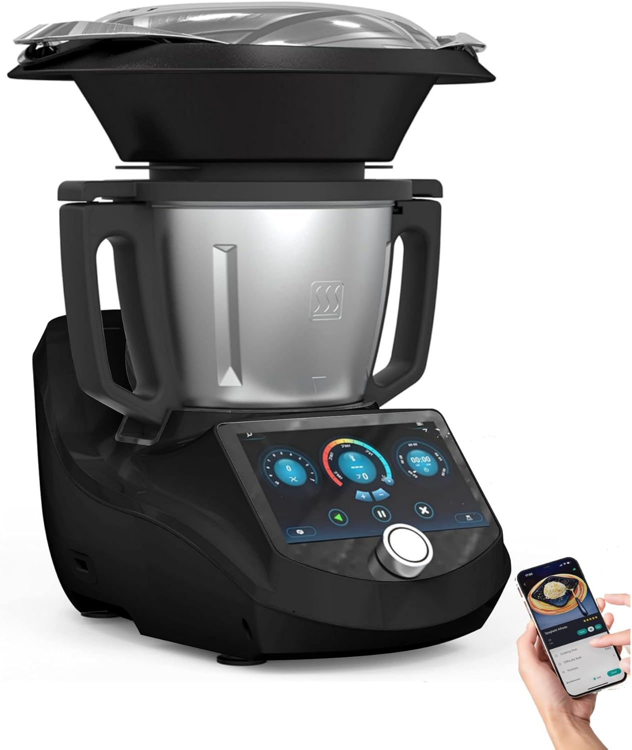 ChefRobot UltraCook CR-7, All-in-One-Küchenmaschine, smart 3 l, 7-Zoll-TFT-Bildschirm