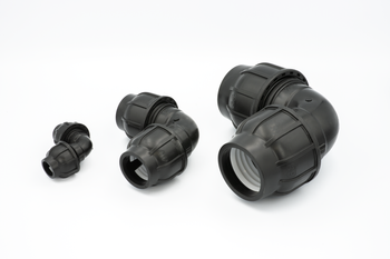 H2O-Flex Black Edition 20er PP - Gomito 90° Con Raccordo A Compressore DVGW Per Tubo PE 20mm - 3