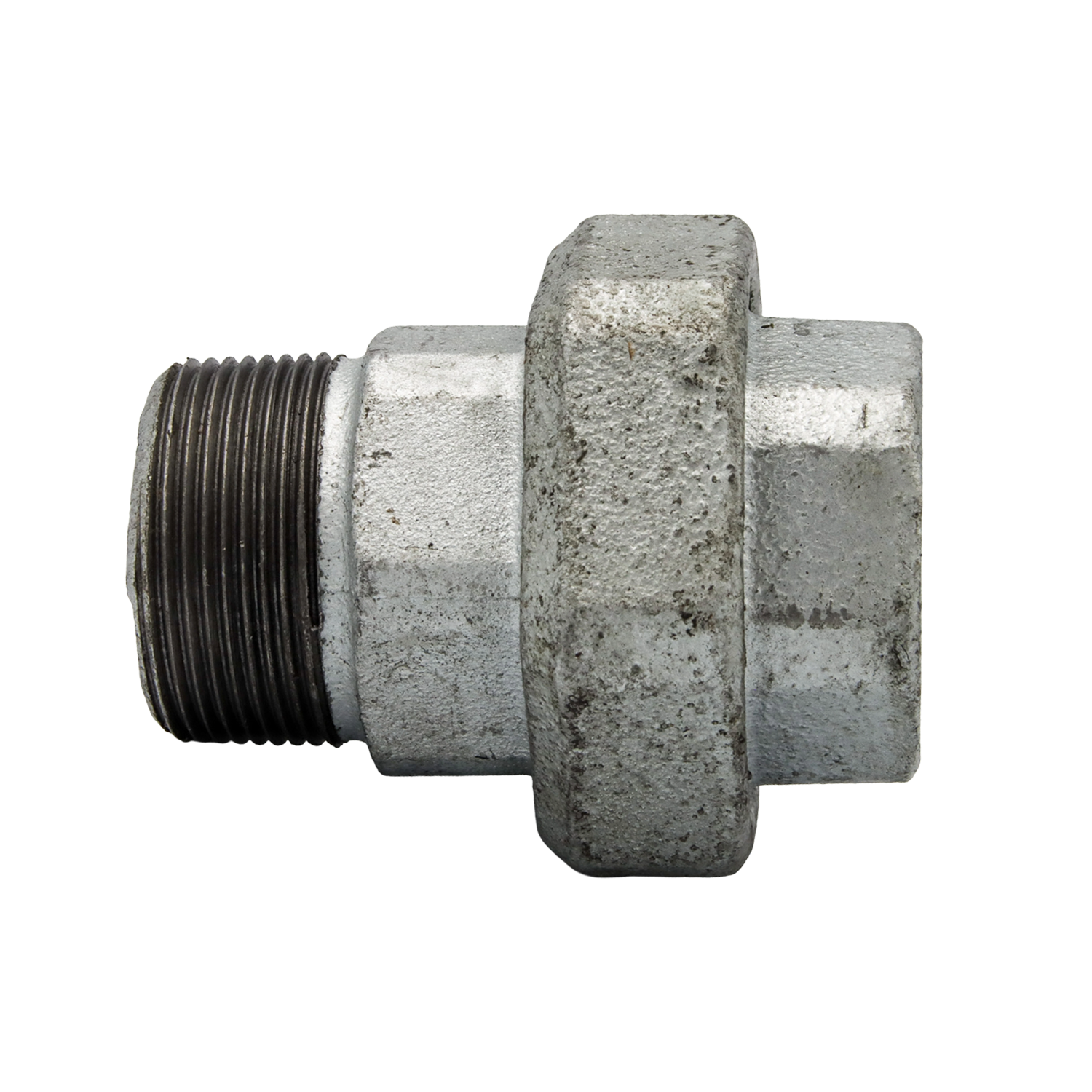 Rohr Verschraubung 1 1/2 Zoll flach dichtend A/I DN40 Temperguss Fittinge Fittings Gewindefitting verzinkt