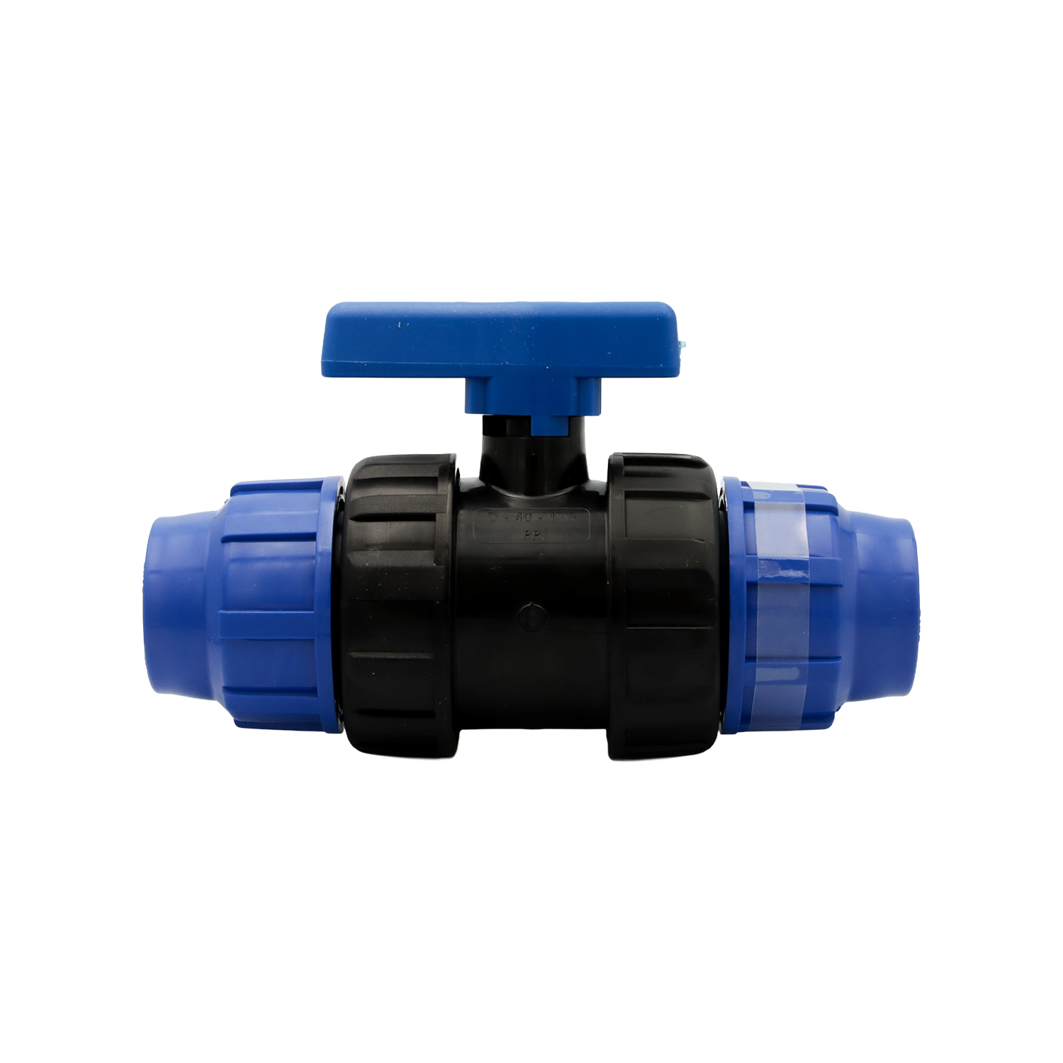 Gebo Plast 141040CN PE Rohr Kugelhahn 40 mm Kunststoff Absperrhahn Wasserhahn mit Klemmverbinder Verschraubung