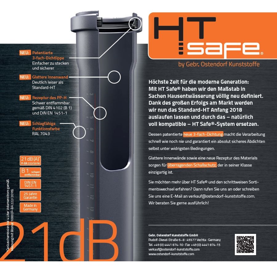 HT Safe Rohr DN 75 x 250 mm - 49444