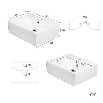 Keramik Wand Waschbecken Weiß Matt Aufsatzbecken 100 Cm