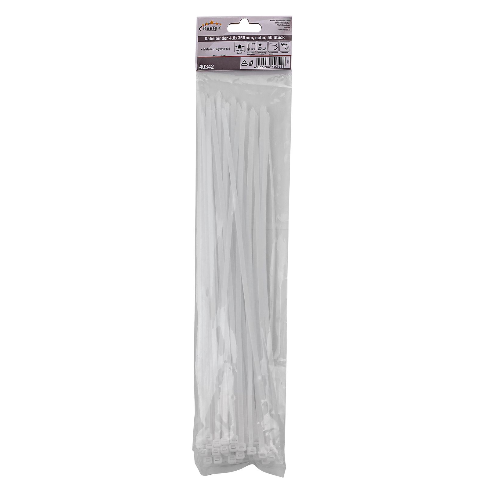 Fascette Stringicavo PROFI KABELBINDER 4,8x350mm - 100 Pezzi In Nylon 6.6, Resistenti UV, Per Interni/Esterni, Verde - 2