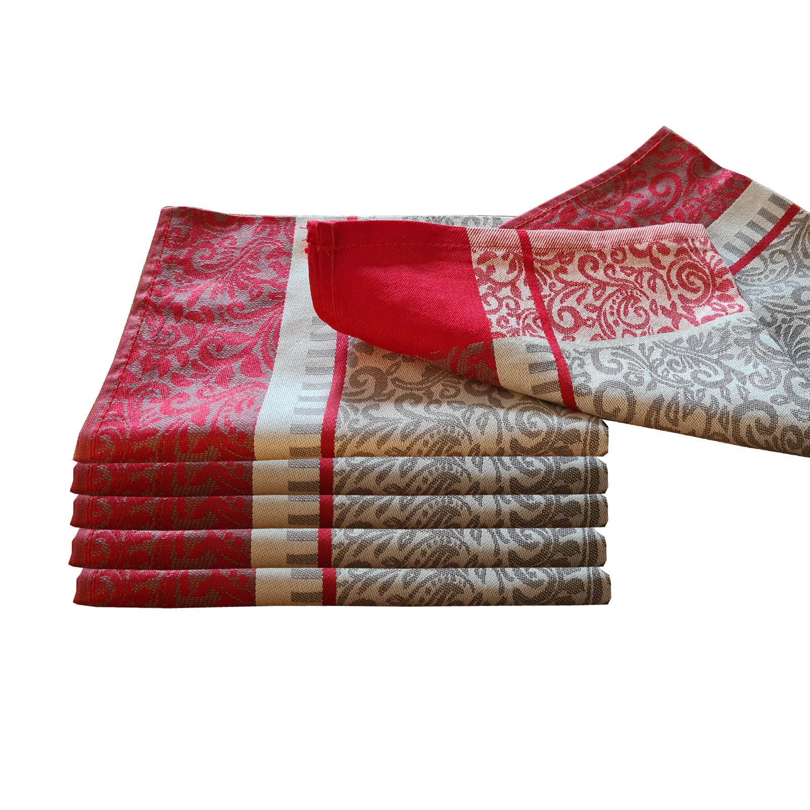 Geschirrtuch 1er 3er oder 6er Set 50x70 in Rot Grün Braun oder Grau