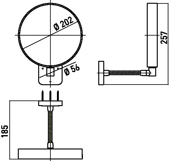 Emco Wand-Kosmetikspiegel, Ø 202mm, 3-Fach,7-fach