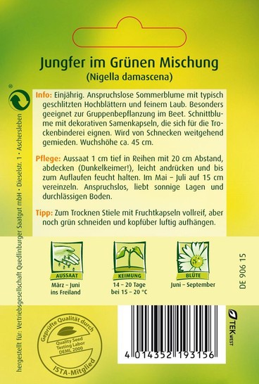 Jungfer im Grnen Mischung | Jungfer im Grnen Samen von Quedlinburger