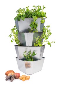 PAUL POTATO Kartoffelturm Starter Stahl Set (4 Etagen)