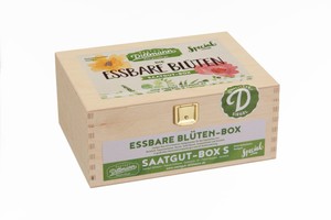 Essbare Blüten Saatgut - Box S (Holzbox)