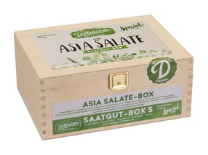 Asia Salate Saatgut - Box S (Holzbox) [MHD 12/2024]