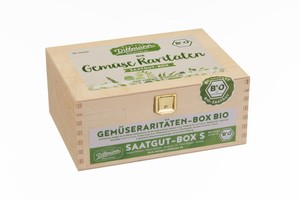 BIO Gemüseraritäten Saatgut - Box S (Holzbox) BIO Gemüseraritäten Saatgut - Box S (Holzbox)