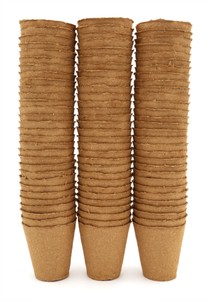 FLORTUS Anzuchttöpfe Aus Holzfaser - 90 Stück, 8 Cm, Biologisch Abbaubar - Perfekt Für Gemüse, Kräuter & Co