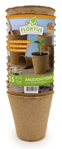 10 cm Anzuchttopf rund auf Holzfaser Basis