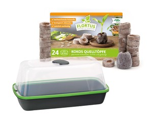 BoQube M &amp; FLORTUS Kokos Quelltöpfe (24 Stück)