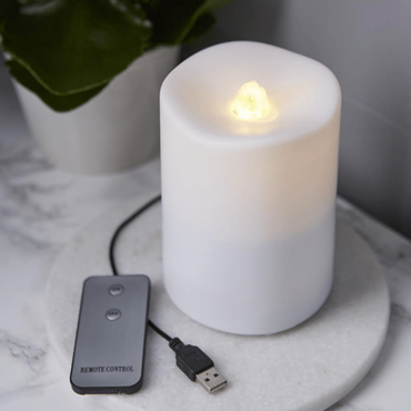 LED Dekokerze Zimmerbrunnen Water Candle 1 warmweiße LED USB/Batterie