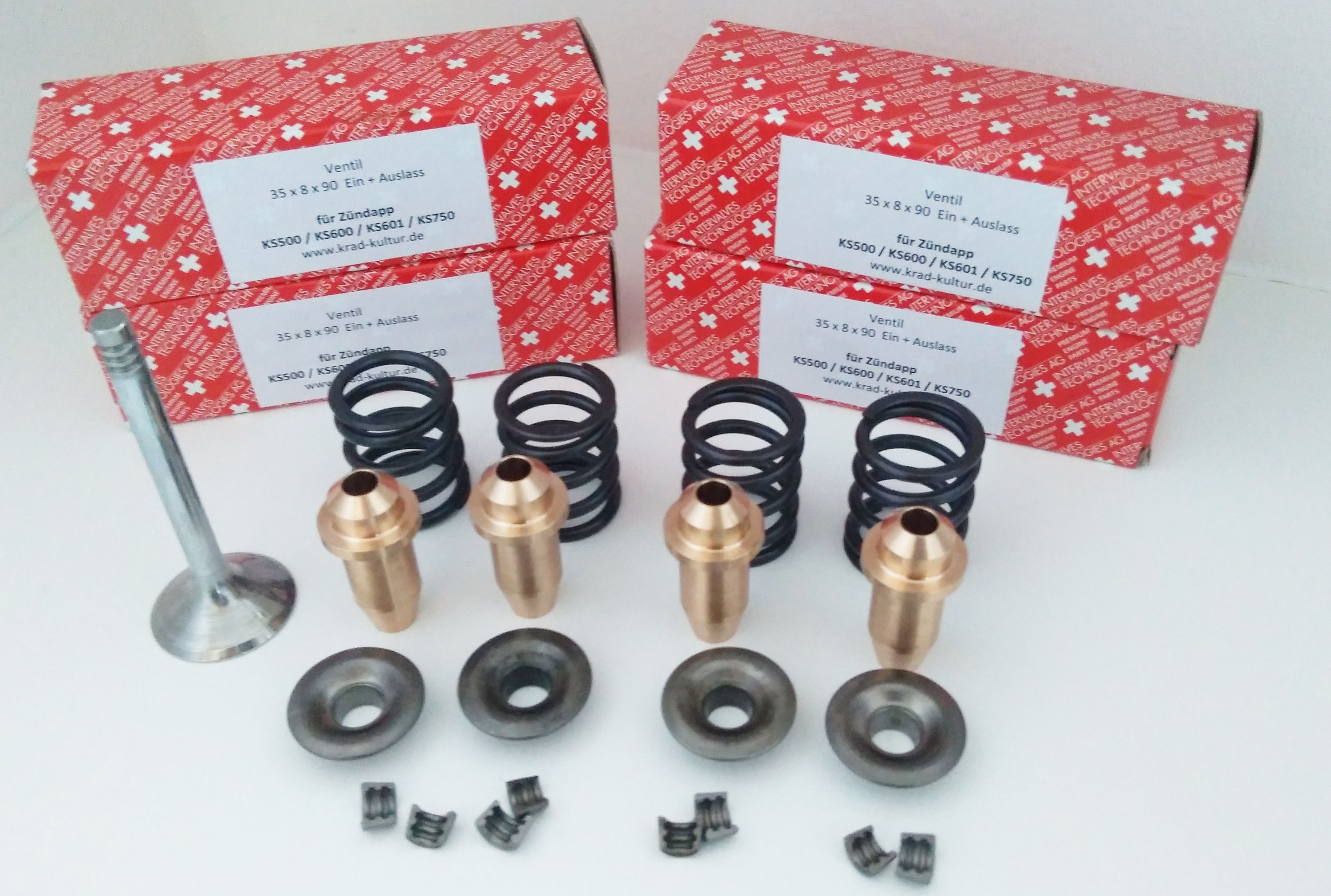 [Paket] SET 35er Ventile Keile Führungen Federn Teller für Zündapp KS ...