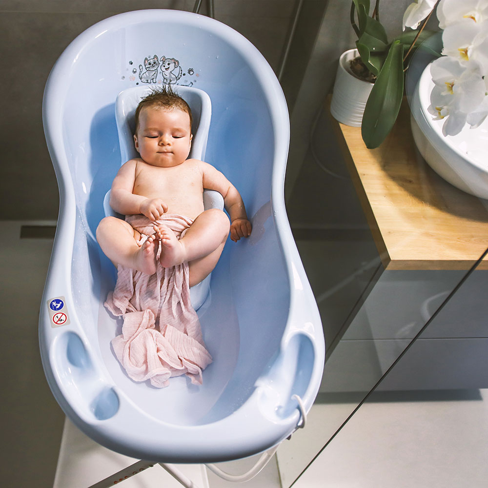 Luppee Baignoire Pour Bebe Baignoire Bebe Sur Pied Antiderapant Baignoire 100cm Chien Et Chat Bleu Cdiscount Puericulture Eveil Bebe