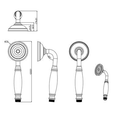 Handbrause Duschkopf Stabbrause rund eckig oval retro Brausekopf