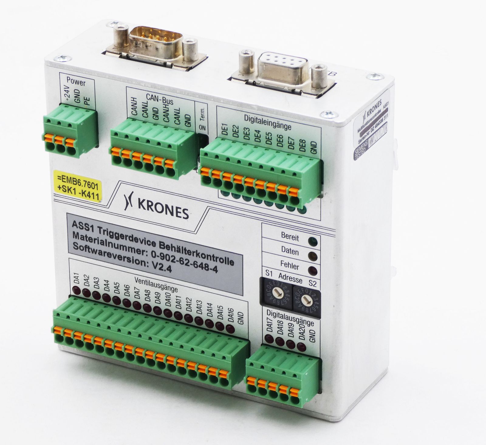 Krones ASS1 0-902-62-648-4 V2.4 Triggerdevice Behälterkontrolle -used ...