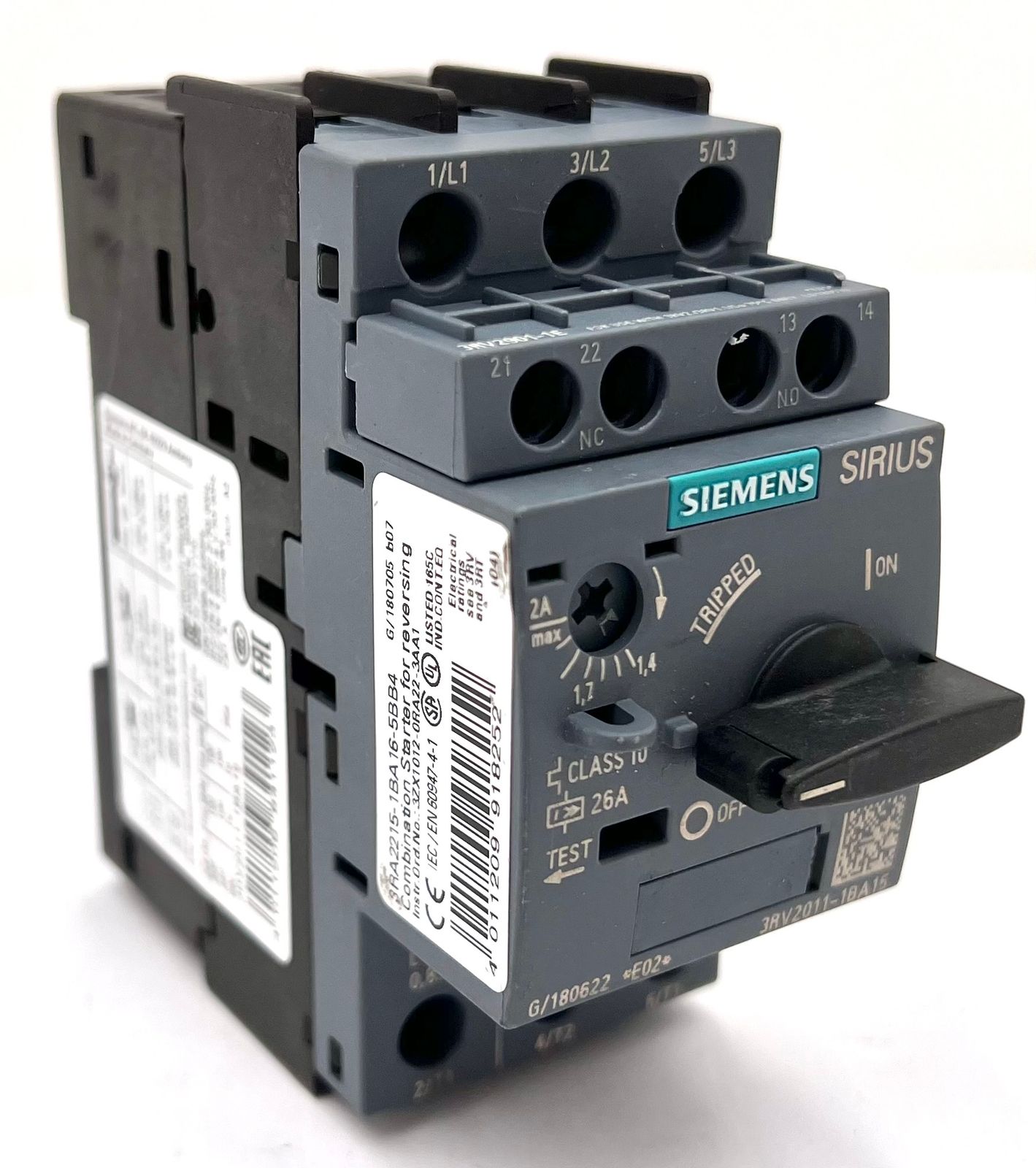 Siemens Sirius 3RV2011-1BA15 E:02 + 3RV2901-1E E:01 Hilfsschalter -used ...