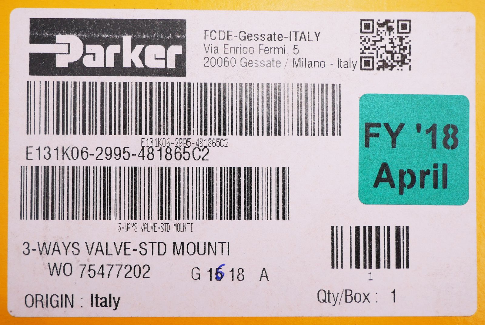 Parker Lucifer E131K06-2995-481865C2 Magnetventil -unused/OVP  