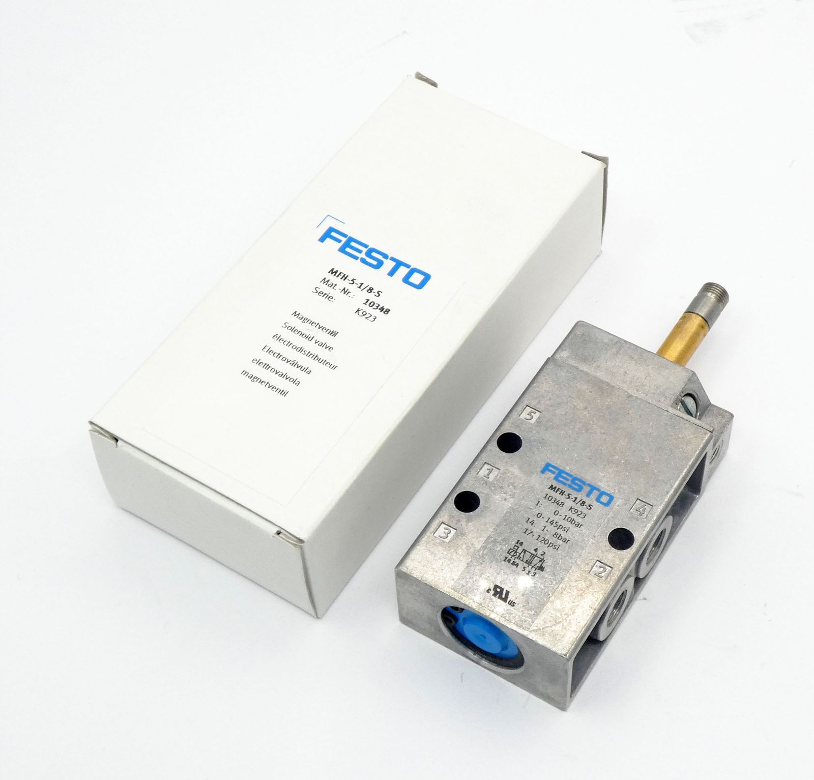 Festo MFH-5-1/8-S MFH51/8S 10348 Magnetventil -unused/OVP  