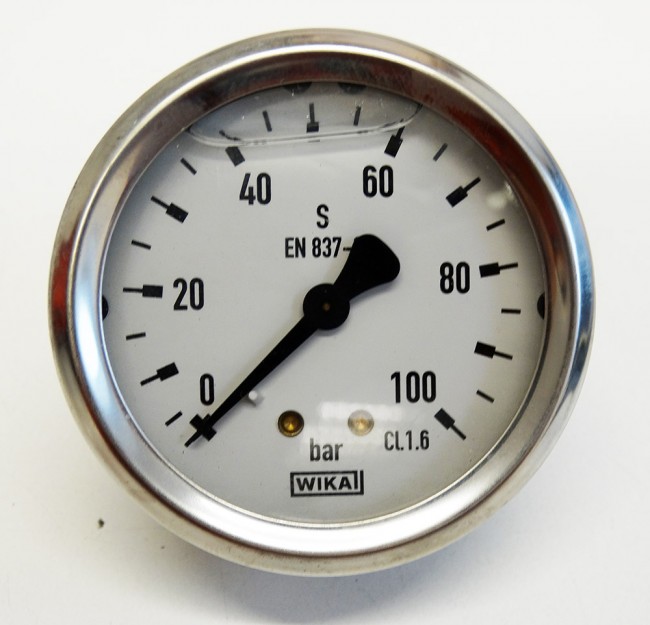 Wika EN 837-1 0 - 100 bar Anschlu? hinten gefullt -used- | Maaslos ...