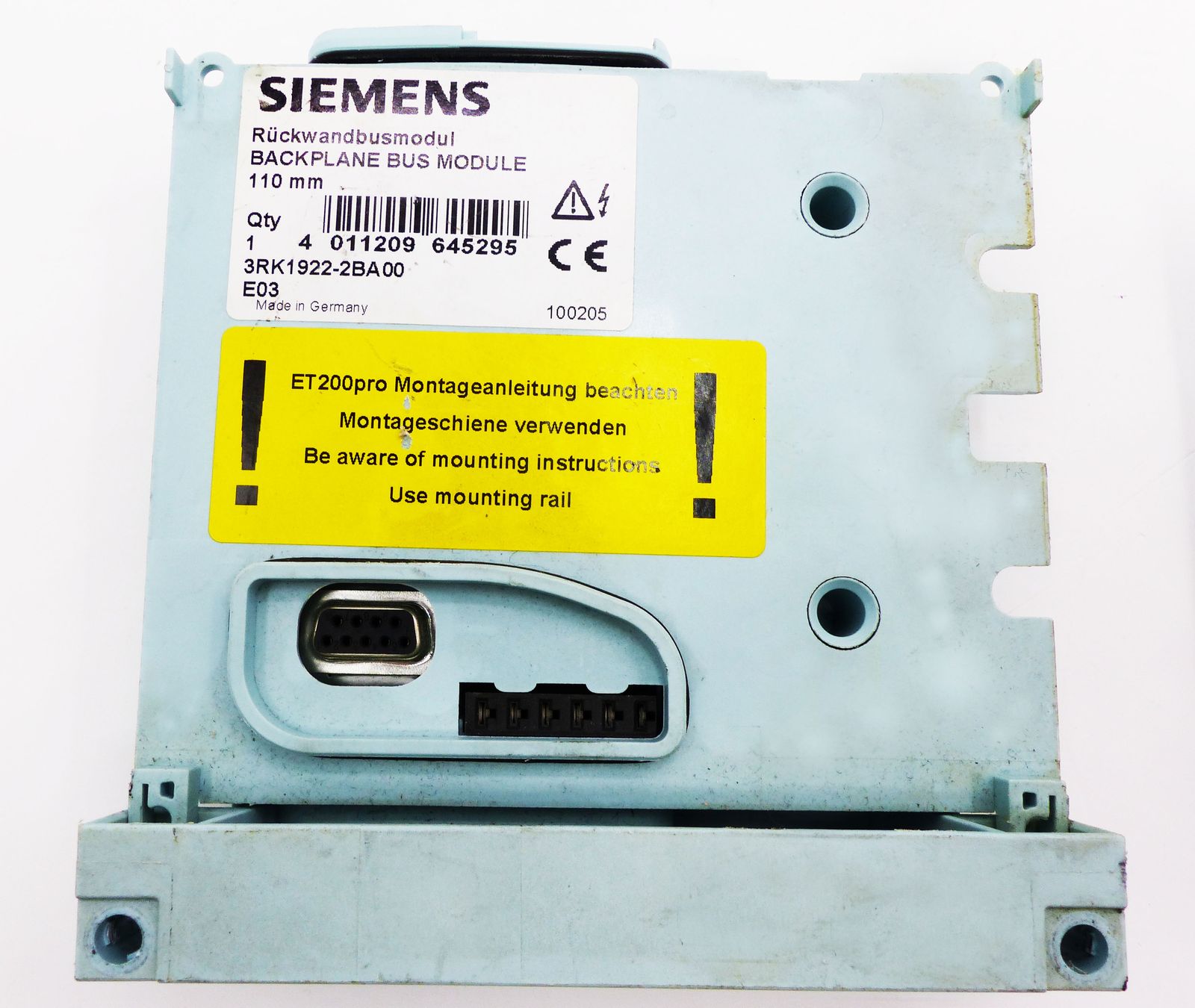 2x Siemens 3RK1922-2BA00 Backplane Bus Module Rückwandbusmodul E:03 -used-