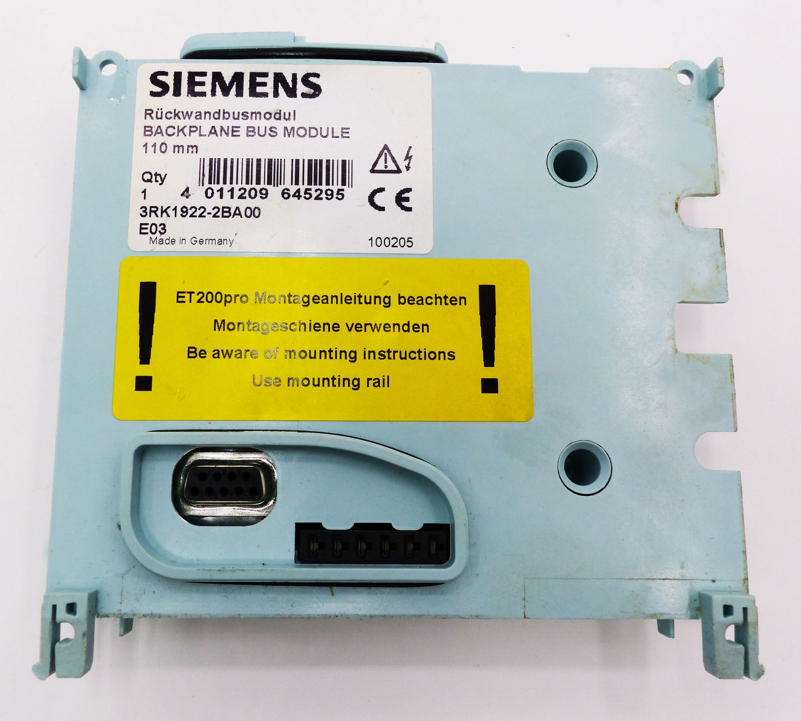 2x Siemens 3RK1922-2BA00 Backplane Bus Module Rückwandbusmodul E:03 -used-