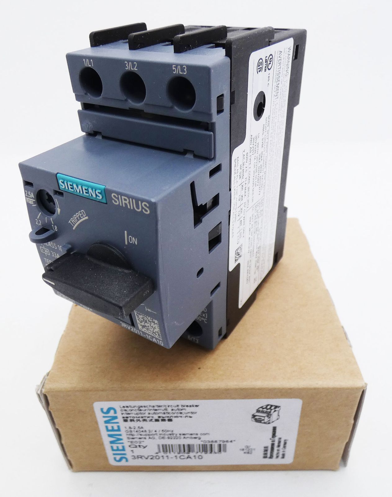 Siemens Sirius 3RV2011-1CA10 3RV2 011-1CA10 E: 02 Circuit Breakers ...