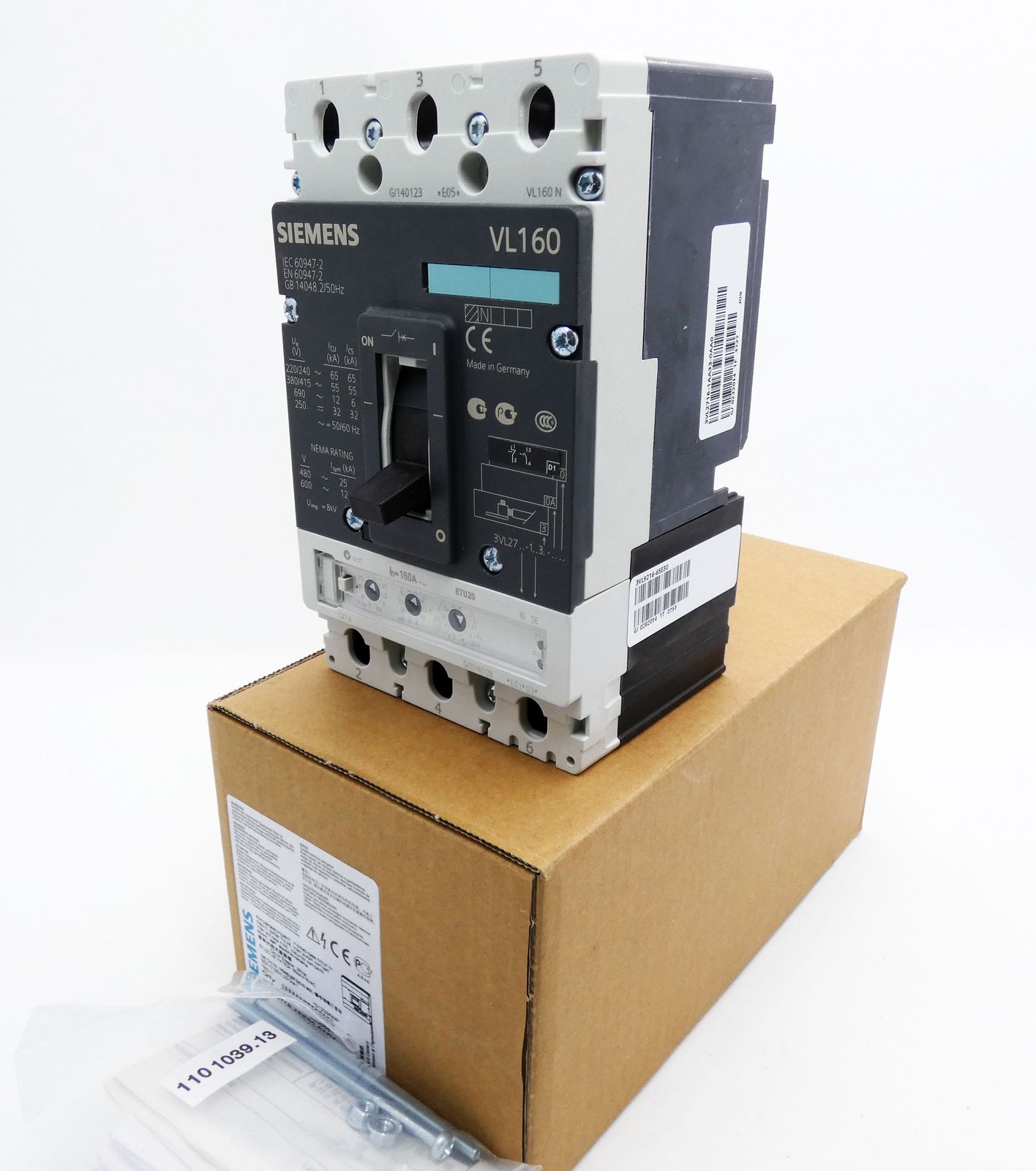 Siemens VL160 3VL2716-1SE33-0AD1 3VL2 716-1SE33-0AD1 E: 01 160A 55kA ...