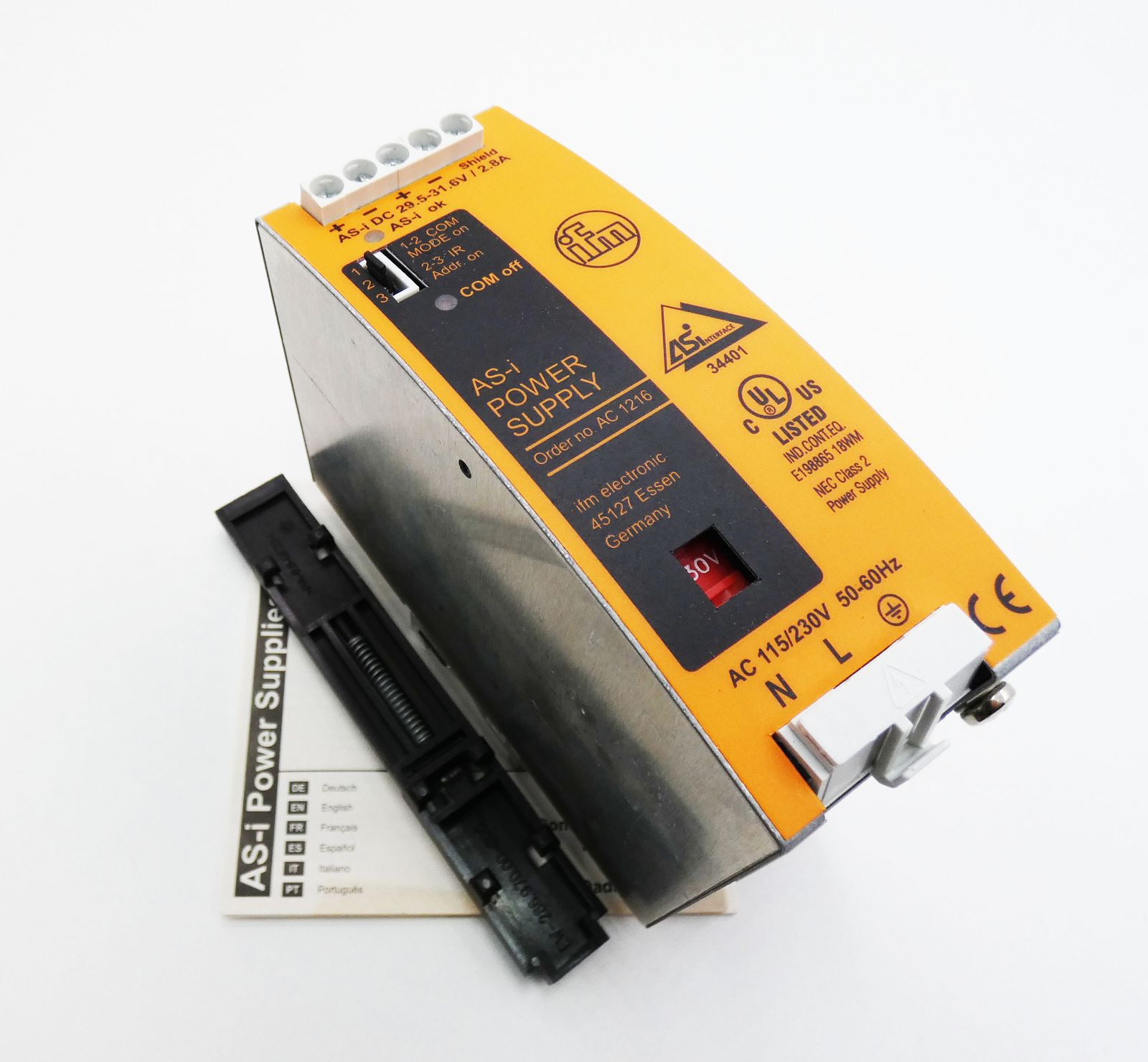 IFM Electronic AC1216 AC 1216 115/230 Vac 5060Hz asI Power Supply