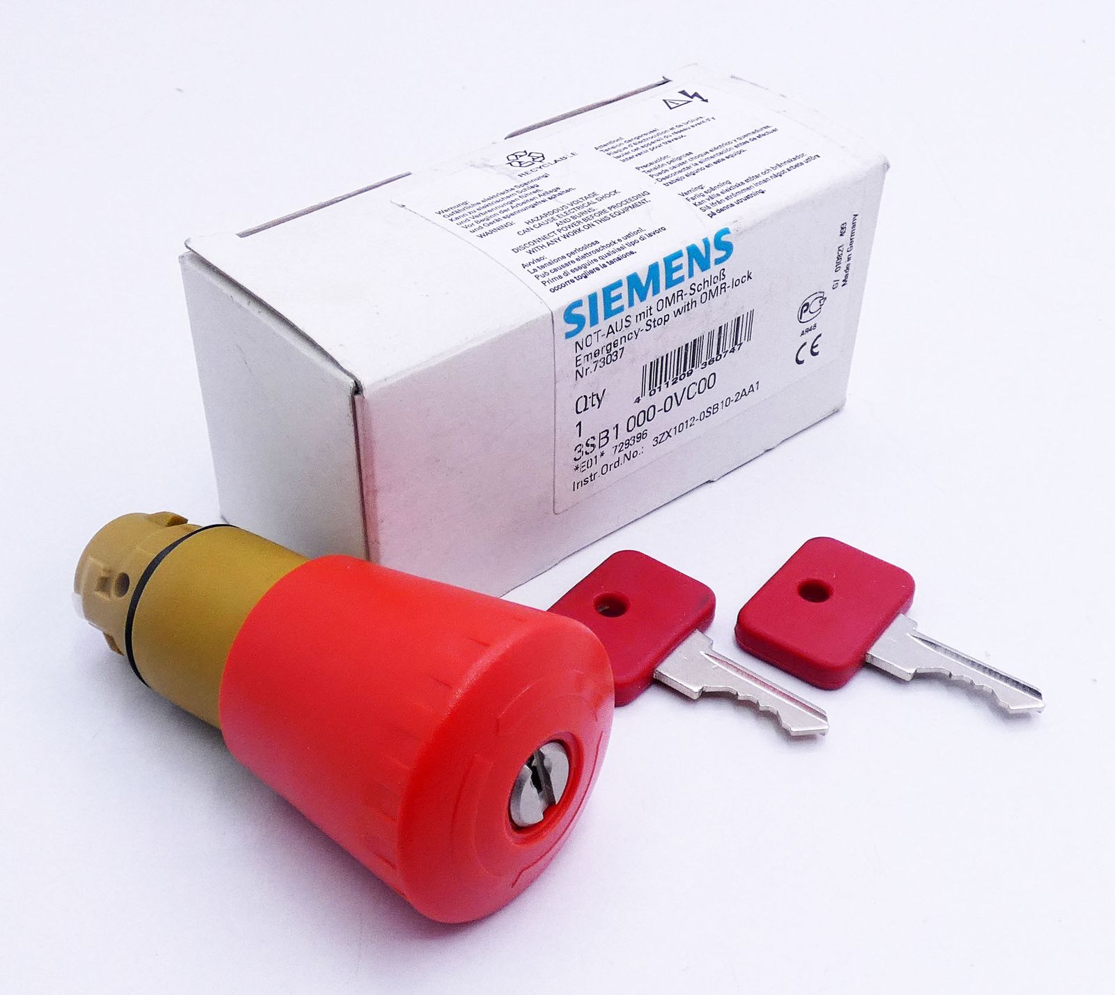 Siemens 3sb1 000 0vc00 3sb1000 0vc00 E 01 Emergency Stop With Omr Castle Unused Boxed Ebay