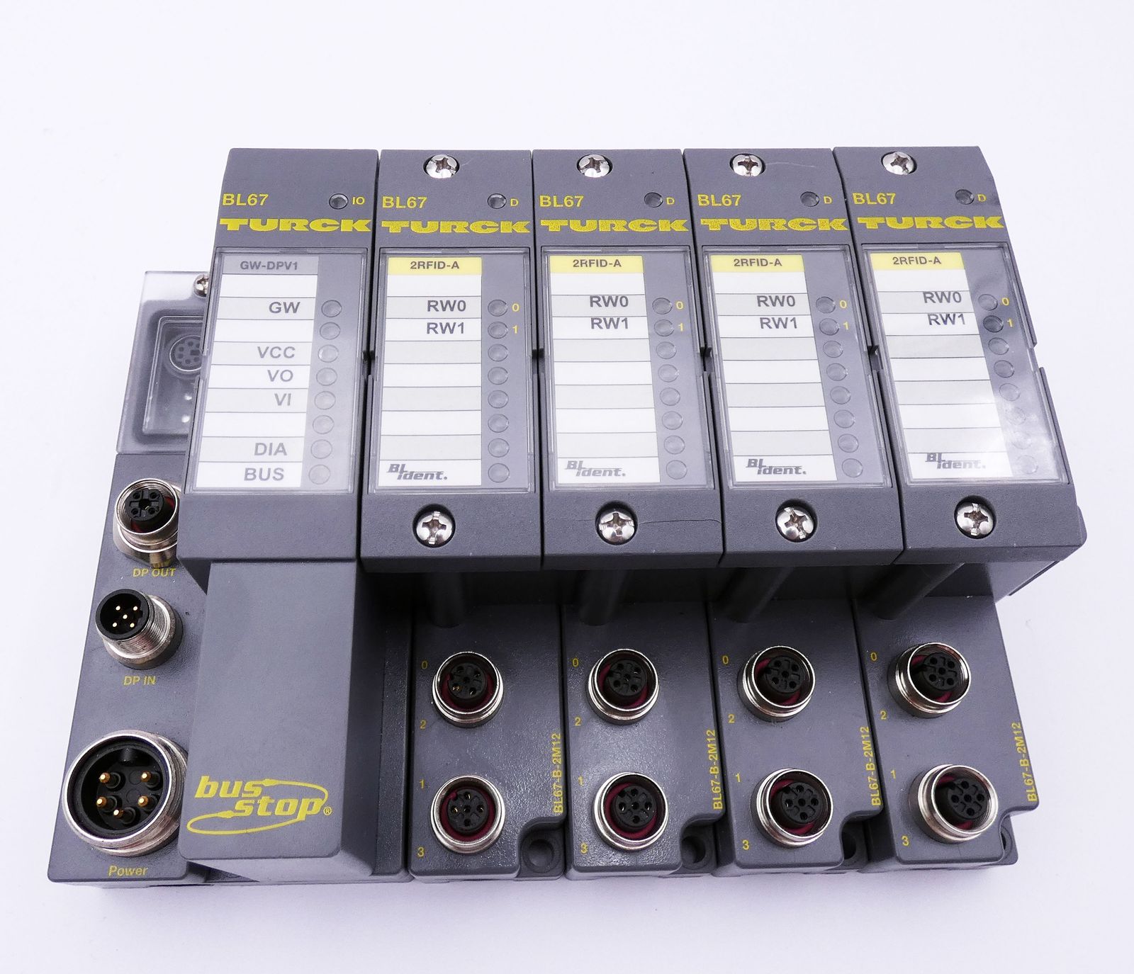 Turck BL67 GW-DPV1 + 4x BL67-B-2M12 Modular Feldbus I/O System -used ...