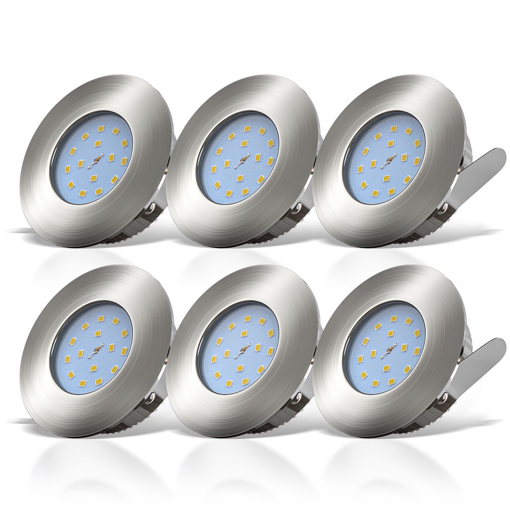 Lot de 3 spots LED encastrable IP65 - spécial salle de bain - 6.5W 570 LM  3000K - garantie 2 ans