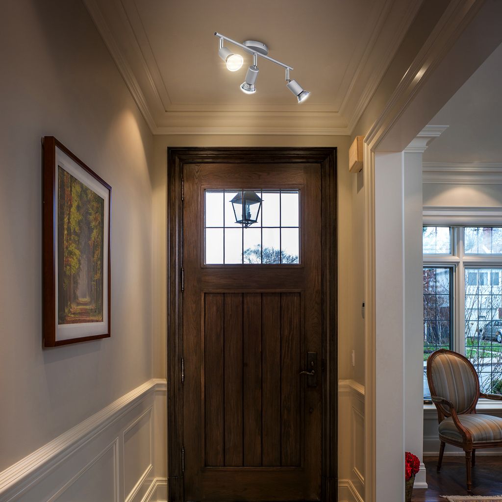 B.K.Licht Plafonnier LED 3 Spots Orientables, Spots Plafond Modernes, Plafonnier Salon Bureau Salle à Manger Cuisine Couloir, Lumière Blanche Chaude, 3 X 3W, GU10 13 width=320