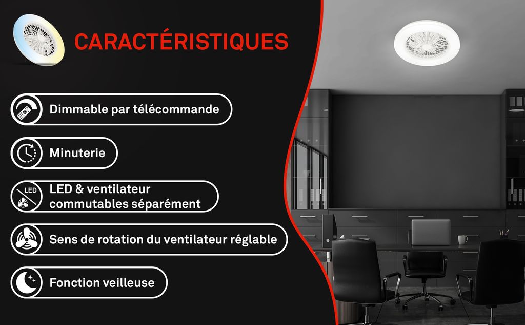 Immagine ventilatore da soffitto a LED 2