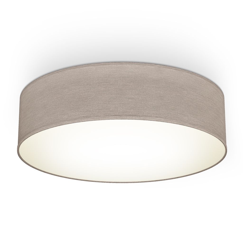 Deckenleuchte Ø38 cm - Stoffschirm, E27 Fassung, 2-flammig, taupe