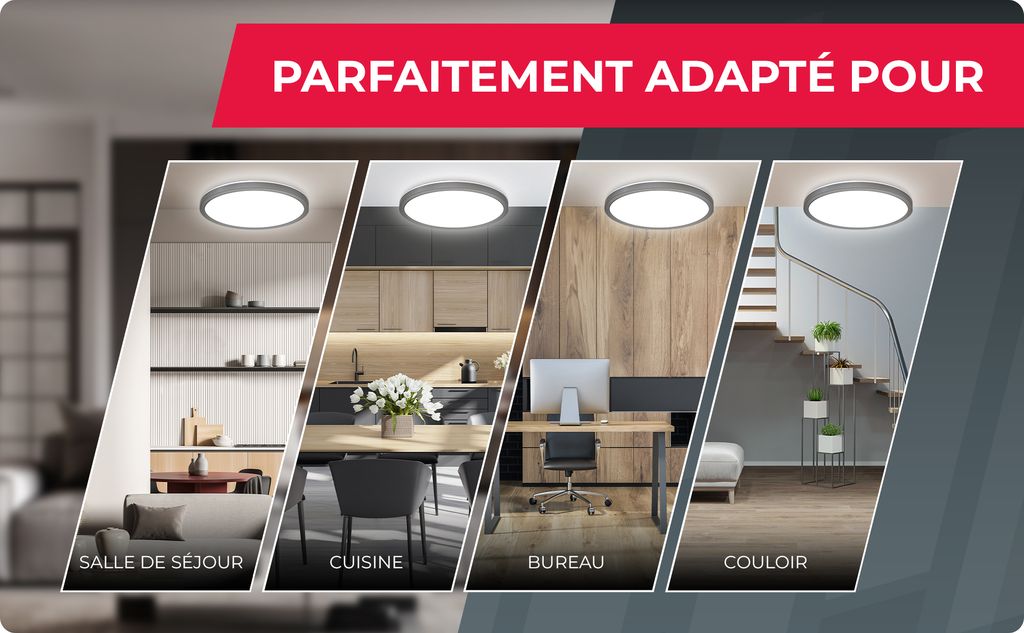 Installation facile du plafonnier LED ultra-plat