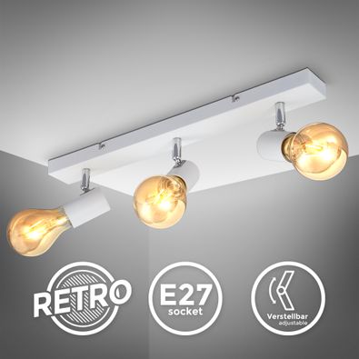 Deckenleuchte Retro Vintage Spot weiß Deckenlampe Industrie-Lampe Flur